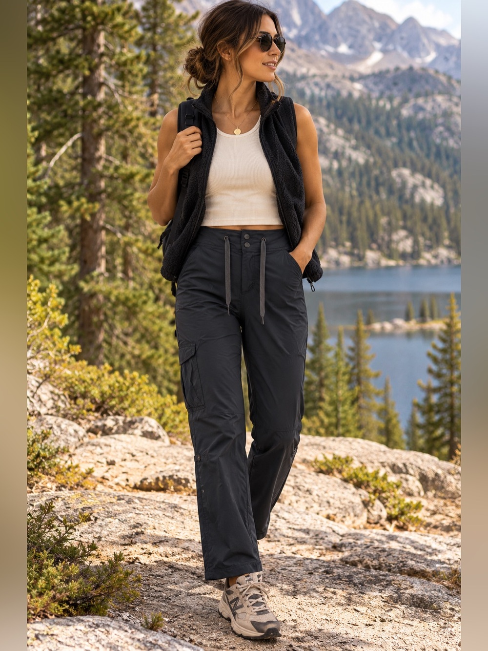 Columbia Omni-Shield Women’s 14 Long Black Cargo Hiking Roll Up Pants
